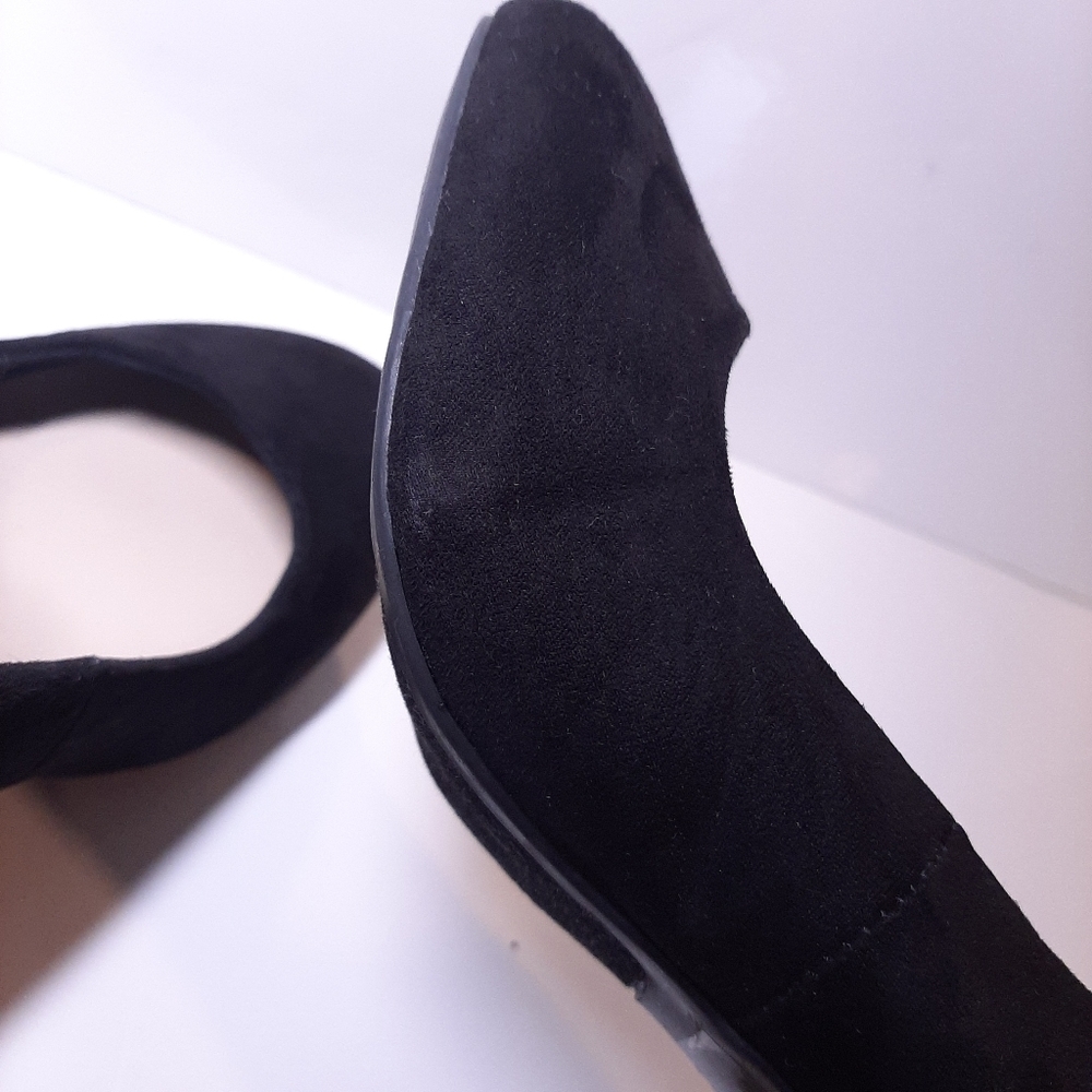 Fergalicious Dandy Velvet Glitter Black High Heels Ballet Toe Party Size 8 - Picture 12 of 15